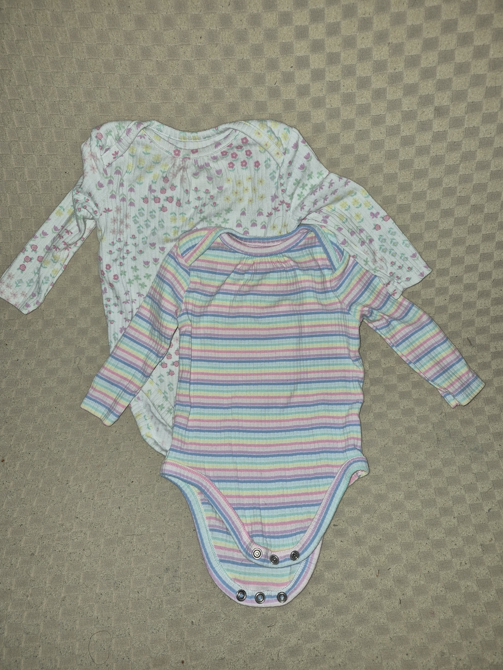 Garanimals Pastel Rainbow Striped Long-Sleeve One-Piece